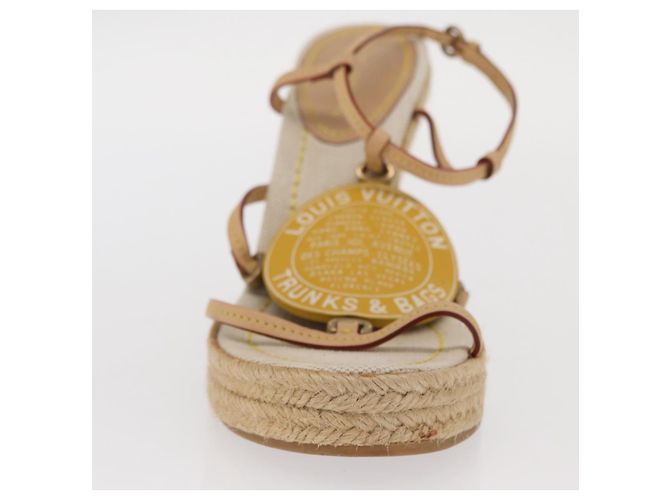 Sandali Espadrilles Raffia Beige LV Auth della linea Crociera LOUIS VUITTON ti3630 - vista 12