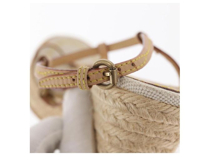 Sandali Espadrilles Raffia Beige LV Auth della linea Crociera LOUIS VUITTON ti3630 - vista 14
