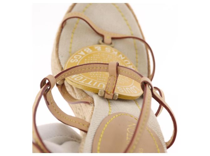 Sandali Espadrilles Raffia Beige LV Auth della linea Crociera LOUIS VUITTON ti3630 - vista 18