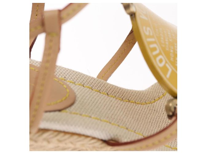 Sandali Espadrilles Raffia Beige LV Auth della linea Crociera LOUIS VUITTON ti3630 - vista 20