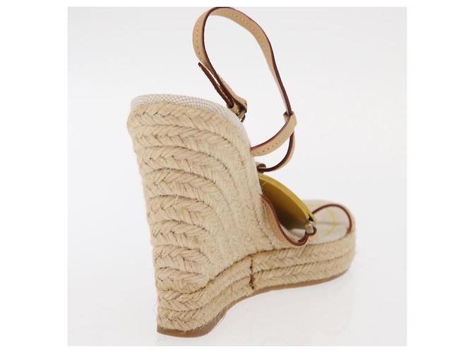 Sandali Espadrilles Raffia Beige LV Auth della linea Crociera LOUIS VUITTON ti3630 - vista 24