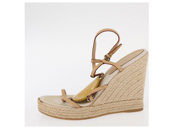 Sandali Espadrilles Raffia Beige LV Auth della linea Crociera LOUIS VUITTON ti3630 - vista 26