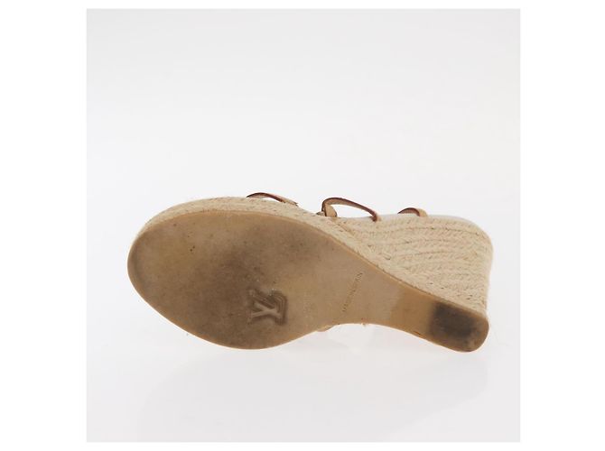 Sandali Espadrilles Raffia Beige LV Auth della linea Crociera LOUIS VUITTON ti3630 - vista 28