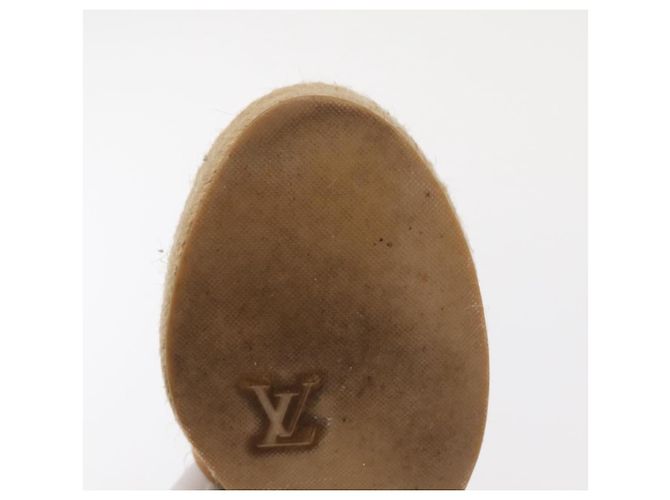 Sandali Espadrilles Raffia Beige LV Auth della linea Crociera LOUIS VUITTON ti3630 - vista 29