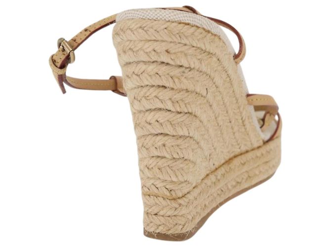 Sandali Espadrilles Raffia Beige LV Auth della linea Crociera LOUIS VUITTON ti3630 - vista 3