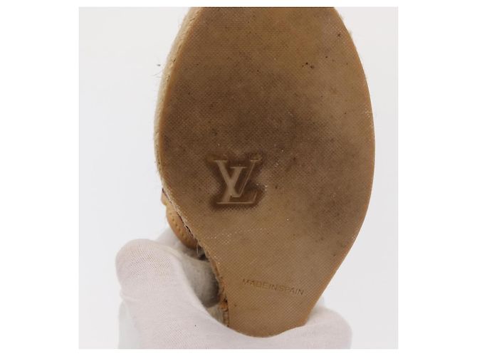 Sandali Espadrilles Raffia Beige LV Auth della linea Crociera LOUIS VUITTON ti3630 - vista 30