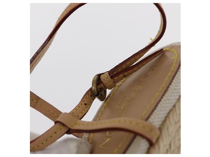 Sandali Espadrilles Raffia Beige LV Auth della linea Crociera LOUIS VUITTON ti3630 - vista 34