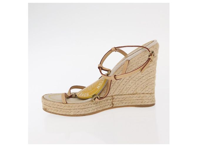 Sandali Espadrilles Raffia Beige LV Auth della linea Crociera LOUIS VUITTON ti3630 - vista 5