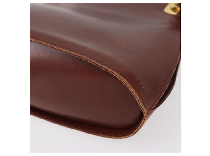 Borsa a Spalla Gancini in Pelle Marrone Oro Auth 159579 di Salvatore Ferragamo - vista 15