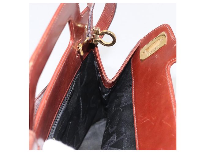 Borsa a Spalla Gancini in Pelle Marrone Oro Auth 159579 di Salvatore Ferragamo - vista 20