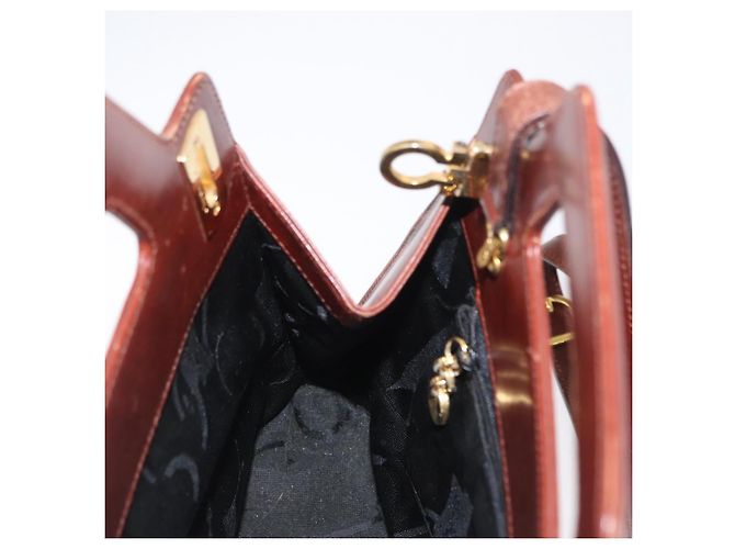 Borsa a Spalla Gancini in Pelle Marrone Oro Auth 159579 di Salvatore Ferragamo - vista 21