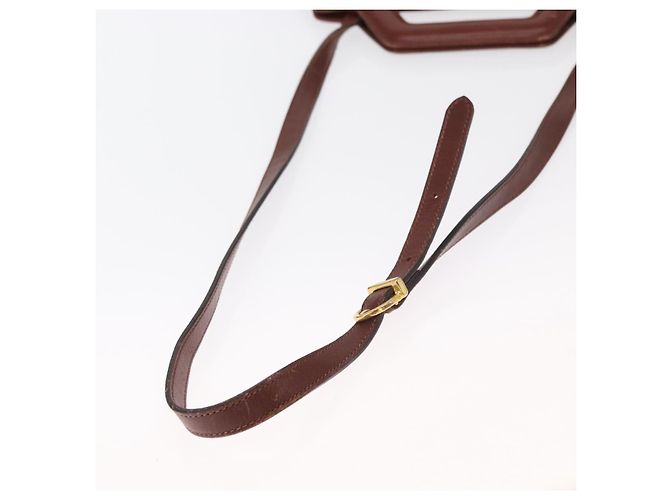 Borsa a Spalla Gancini in Pelle Marrone Oro Auth 159579 di Salvatore Ferragamo - vista 9