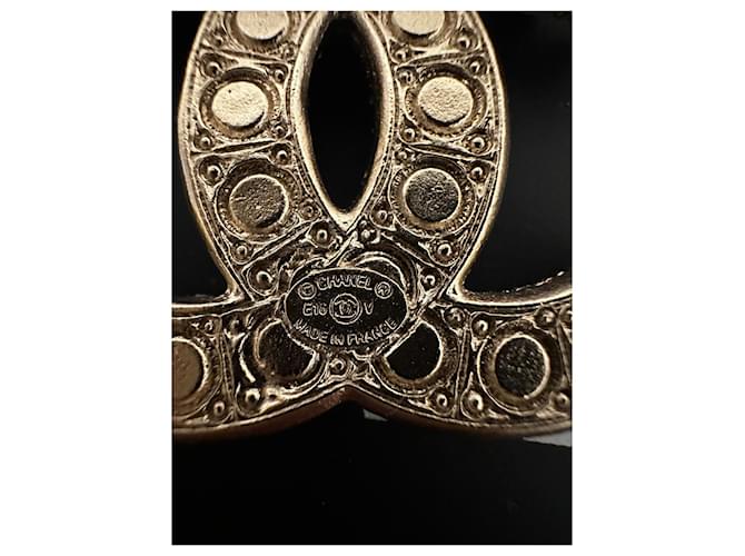 Spilla Chanel con Perle e Strass Oro Gold hardware - vista 5