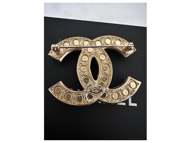 Spilla Chanel con Perle e Strass Oro Gold hardware - vista 6