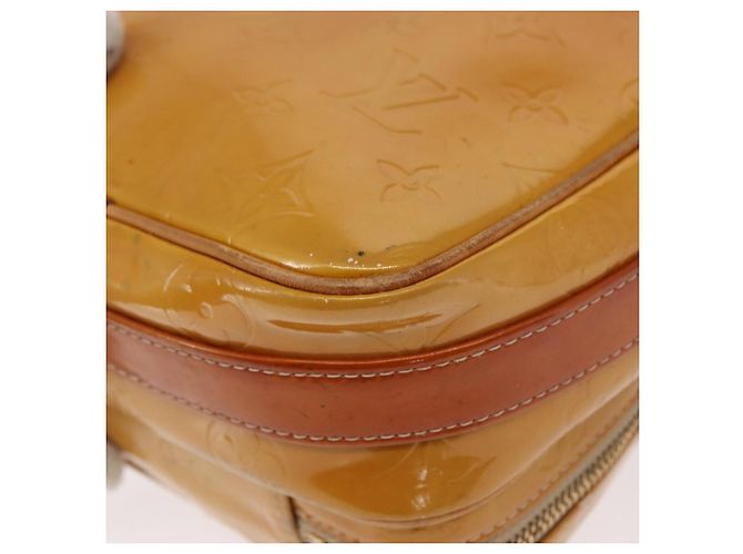 LOUIS VUITTON Bolsa Wooster Monogram Vernis Amarelo Limão M91075 LV Auth 161506 Dourado - vista 18