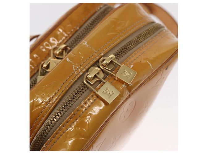 LOUIS VUITTON Bolsa Wooster Monogram Vernis Amarelo Limão M91075 LV Auth 161506 Dourado - vista 19