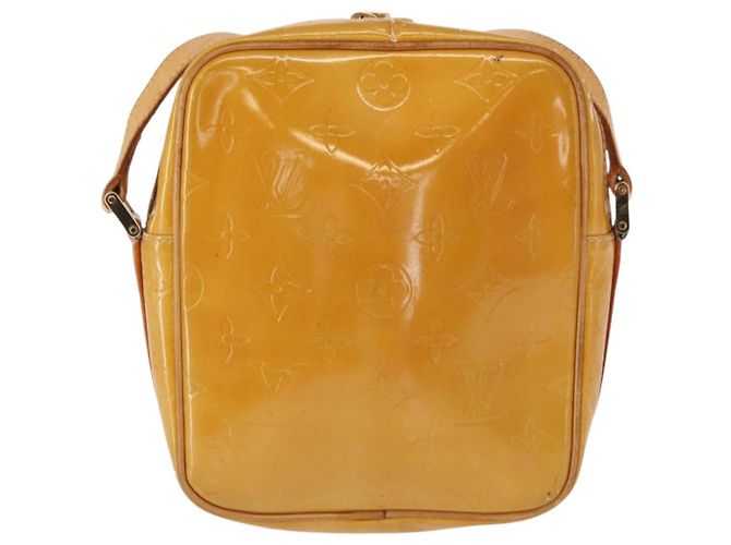 LOUIS VUITTON Bolsa Wooster Monogram Vernis Amarelo Limão M91075 LV Auth 161506 Dourado - vista 2