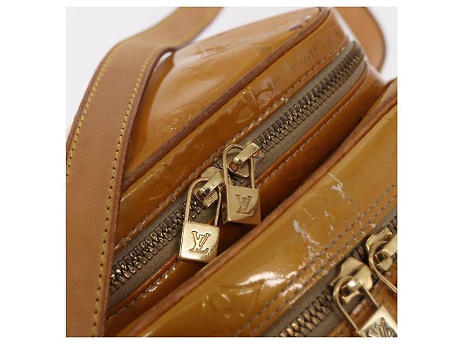 LOUIS VUITTON Bolsa Wooster Monogram Vernis Amarelo Limão M91075 LV Auth 161506 Dourado - vista 20
