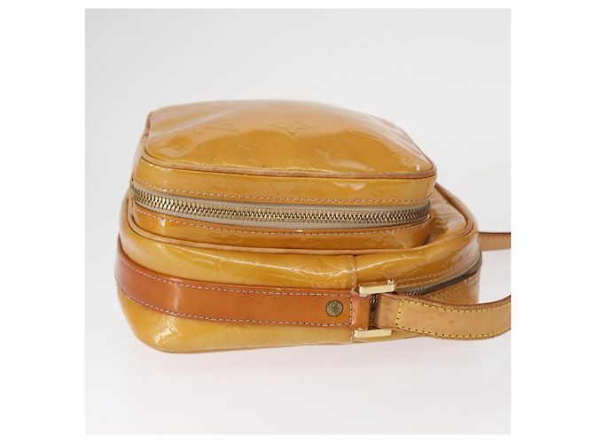 LOUIS VUITTON Bolsa Wooster Monogram Vernis Amarelo Limão M91075 LV Auth 161506 Dourado - vista 4