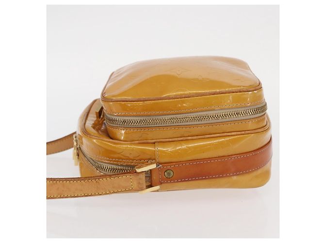 LOUIS VUITTON Bolsa Wooster Monogram Vernis Amarelo Limão M91075 LV Auth 161506 Dourado - vista 5