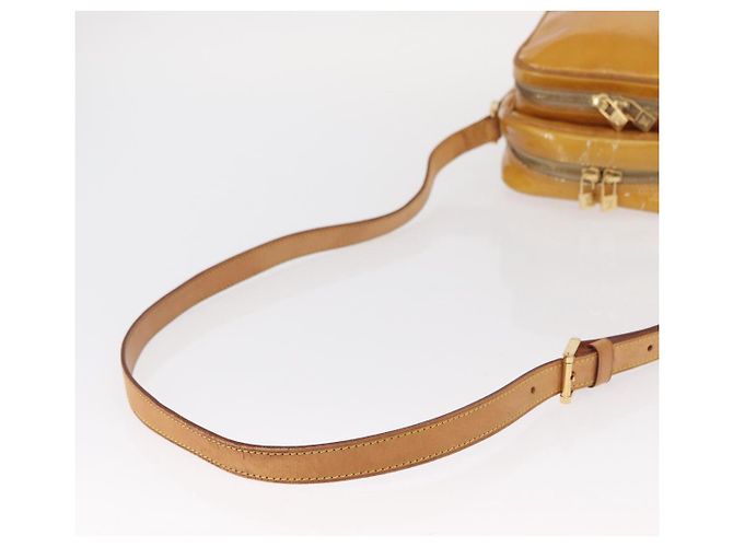LOUIS VUITTON Bolsa Wooster Monogram Vernis Amarelo Limão M91075 LV Auth 161506 Dourado - vista 8