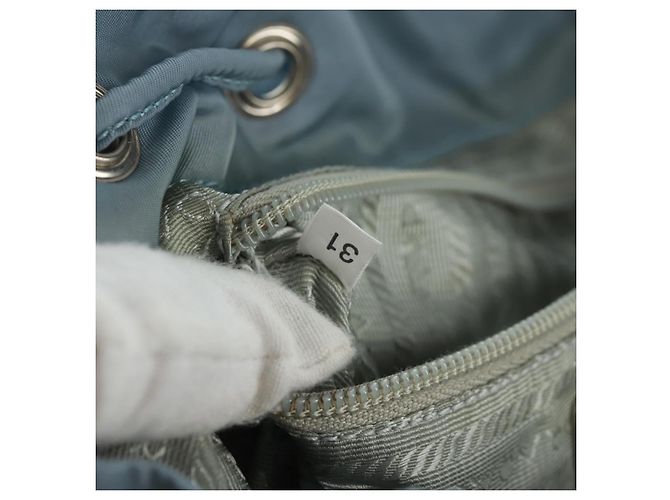 PRADA Backpack Nylon Light Blue Silver Auth 160827 Silvery - view 12