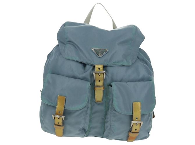 PRADA Backpack Nylon Light Blue Silver Auth 160827 Silvery - view 13