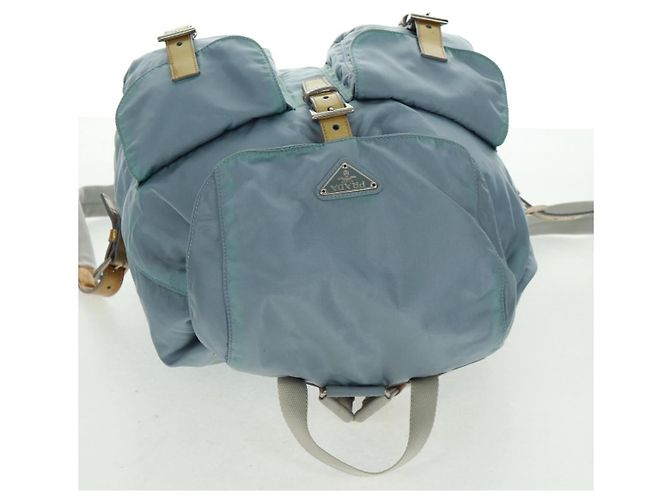 PRADA Backpack Nylon Light Blue Silver Auth 160827 Silvery - view 6