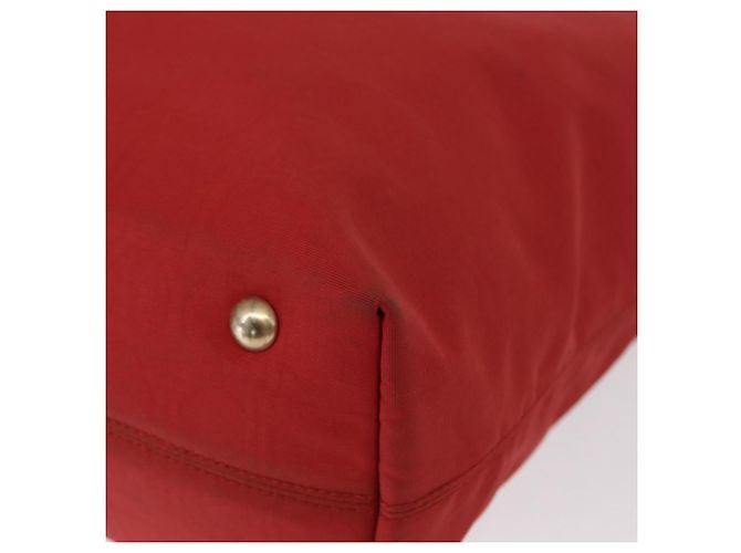 Borsa a mano Gancini in nylon rosso e oro Auth 161041 di Salvatore Ferragamo D'oro - vista 16