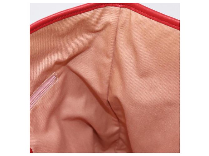 Borsa a mano Gancini in nylon rosso e oro Auth 161041 di Salvatore Ferragamo D'oro - vista 17
