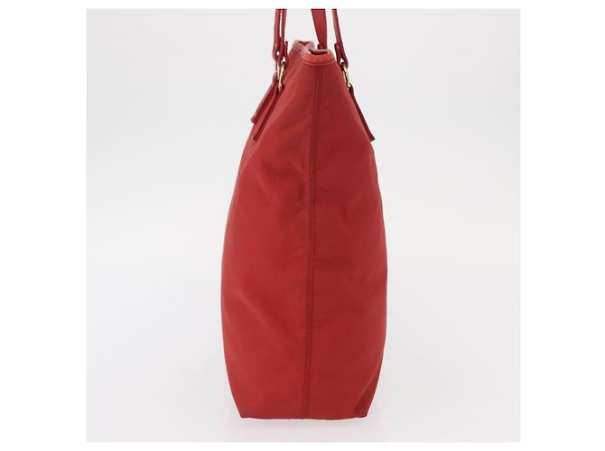 Borsa a mano Gancini in nylon rosso e oro Auth 161041 di Salvatore Ferragamo D'oro - vista 3