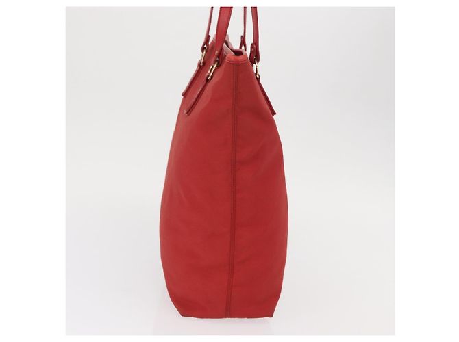 Borsa a mano Gancini in nylon rosso e oro Auth 161041 di Salvatore Ferragamo D'oro - vista 4