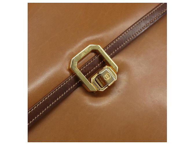 Borsa a mano GUCCI in pelle beige oro Auth 161606 D'oro - vista 17