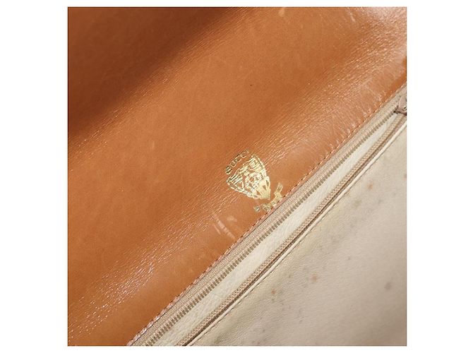 Borsa a mano GUCCI in pelle beige oro Auth 161606 D'oro - vista 18