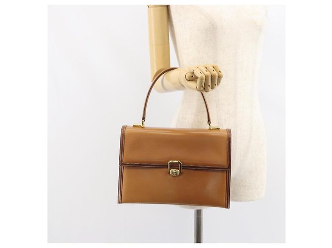 Borsa a mano GUCCI in pelle beige oro Auth 161606 D'oro - vista 23