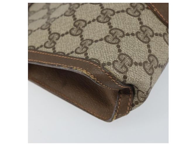 GUCCI GG Supreme Web Sherry Line Clutch Bag PVC Beige Oro 89 01 032 Auth 160944 D'oro - vista 14