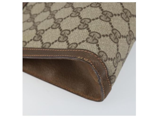 GUCCI GG Supreme Web Sherry Line Clutch Bag PVC Beige Oro 89 01 032 Auth 160944 D'oro - vista 16