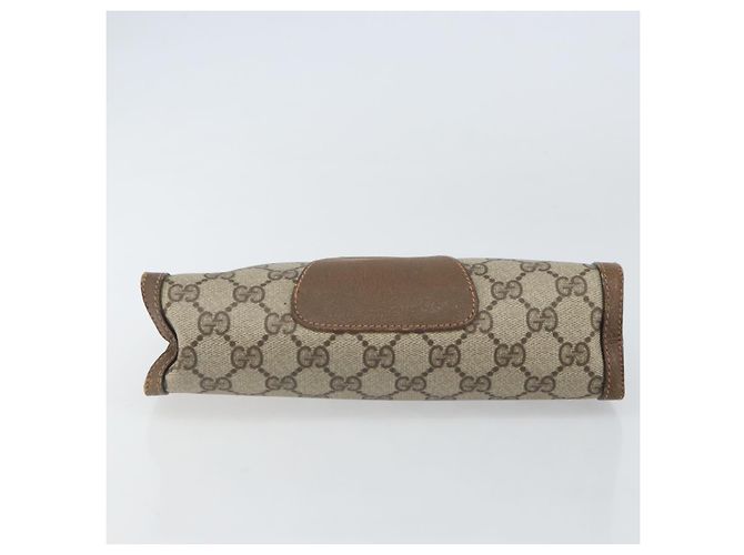 GUCCI GG Supreme Web Sherry Line Clutch Bag PVC Beige Oro 89 01 032 Auth 160944 D'oro - vista 6