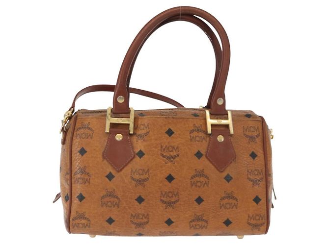 Borsa MCM Vicetos Logogram in pelle PVC 2 in 1 marrone oro Auth gh1459 D'oro - vista 2