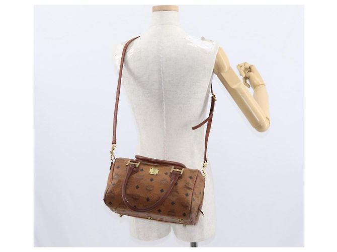 Borsa MCM Vicetos Logogram in pelle PVC 2 in 1 marrone oro Auth gh1459 D'oro - vista 23