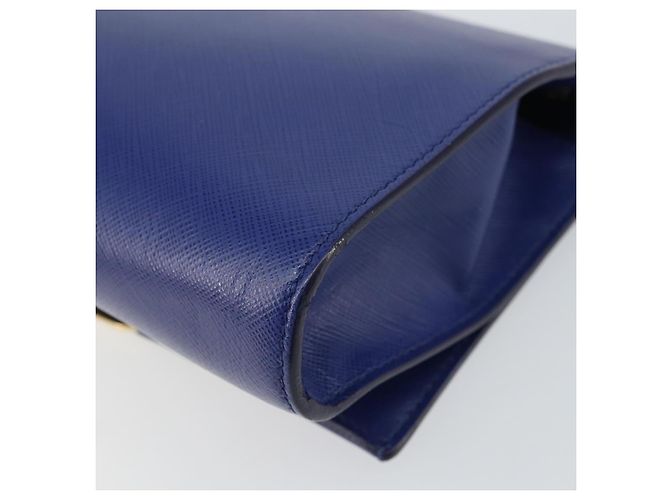 Borsa a Spalla Vala Chain in Pelle Blu Oro Auth 161081 di Salvatore Ferragamo D'oro - vista 15