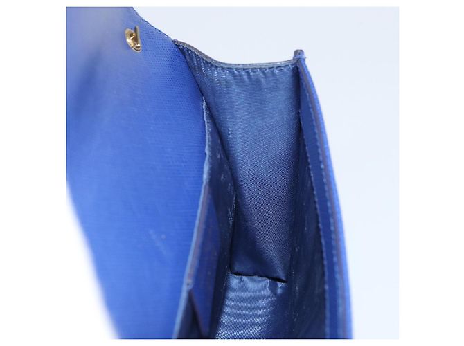 Borsa a Spalla Vala Chain in Pelle Blu Oro Auth 161081 di Salvatore Ferragamo D'oro - vista 18