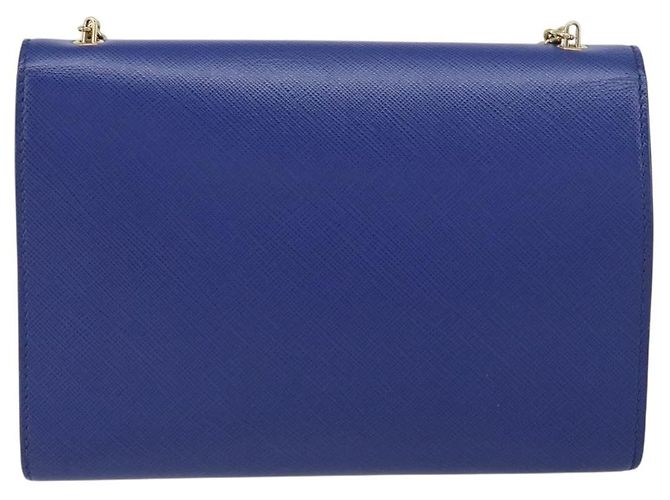 Borsa a Spalla Vala Chain in Pelle Blu Oro Auth 161081 di Salvatore Ferragamo D'oro - vista 2