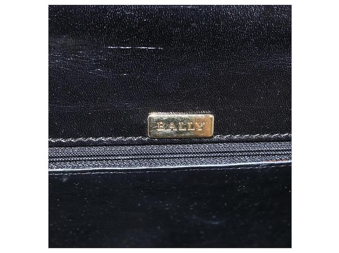 BALLY Borsa a mano in pelle 2 vie Nero Oro Auth 159425 D'oro - vista 11