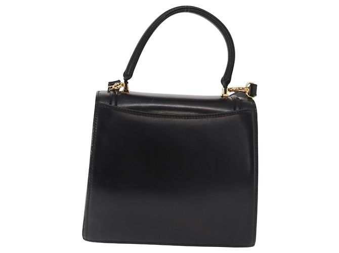 BALLY Borsa a mano in pelle 2 vie Nero Oro Auth 159425 D'oro - vista 2
