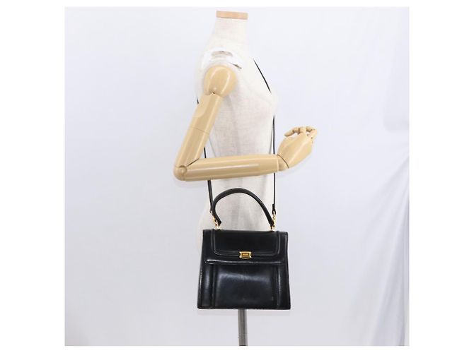 BALLY Borsa a mano in pelle 2 vie Nero Oro Auth 159425 D'oro - vista 27