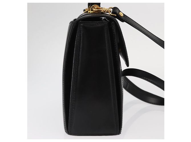 BALLY Borsa a mano in pelle 2 vie Nero Oro Auth 159425 D'oro - vista 4