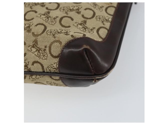 Céline Borsa a Spalla Celine C Sulky in Tela Beige Oro Auth 161739 D'oro - vista 15