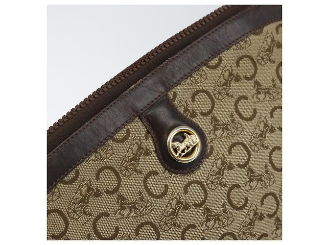 Céline Borsa a Spalla Celine C Sulky in Tela Beige Oro Auth 161739 D'oro - vista 17