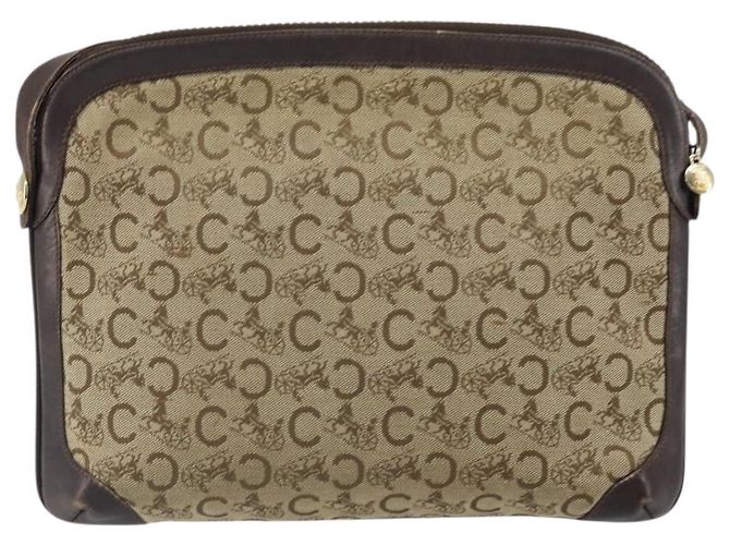 Céline Borsa a Spalla Celine C Sulky in Tela Beige Oro Auth 161739 D'oro - vista 2